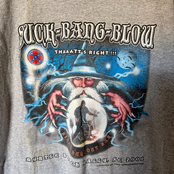 Suck Bang Blow Biker Week 2001 Wizard shirt - Picture 2 of 6